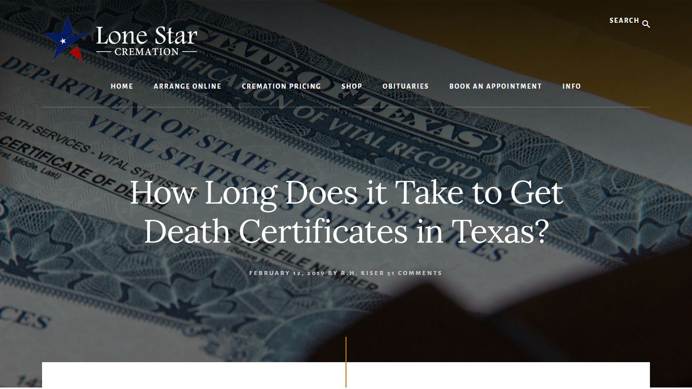 How Long Does it Take to Get Death Certificates in Texas?